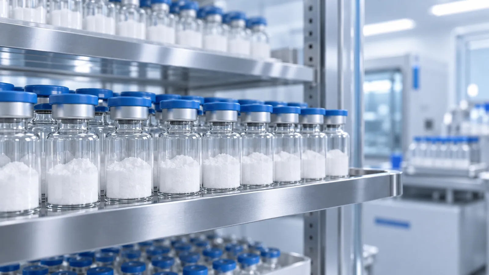 Bulk peptide powder laboratory visual
