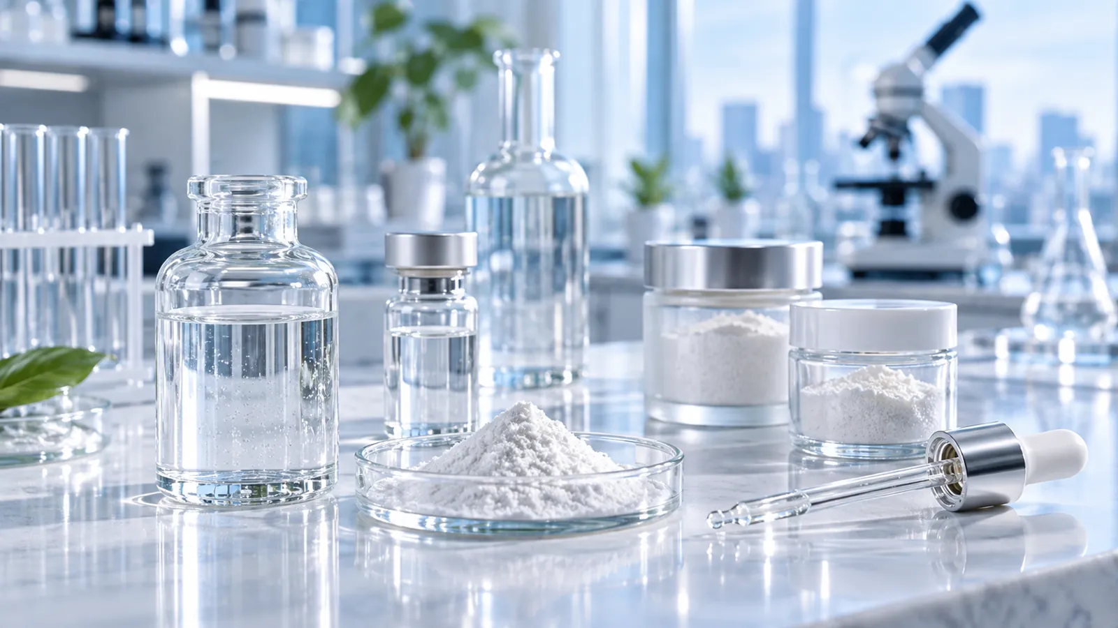 Cosmetic peptides laboratory visual