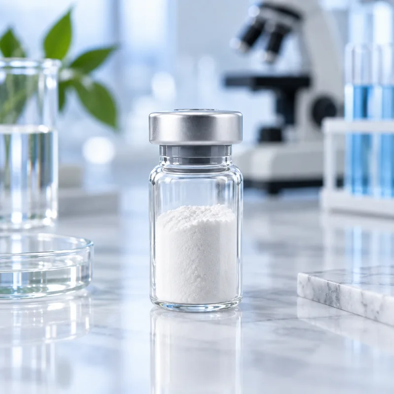 Illustration of Palmitoyl Tetrapeptide-7 raw material packaging